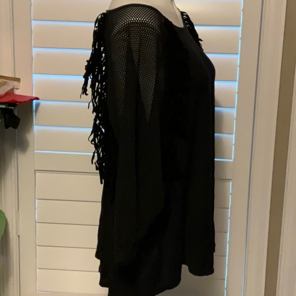 Cato Black Mesh Sleeve Blouse - Picture 4 of 11